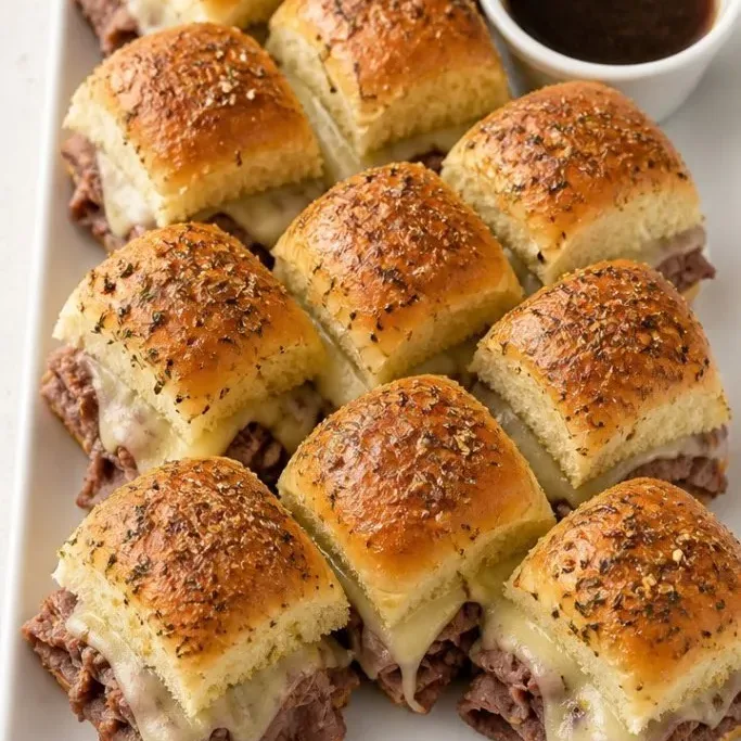 French Dip Sliders Hawaiian Rolls