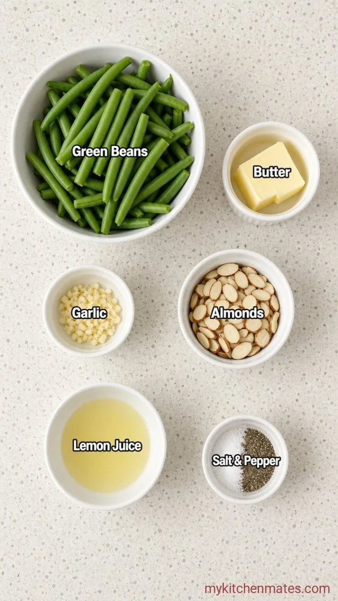 Quick Sautéed French Green Beans with Garlic and Almonds Ingredients