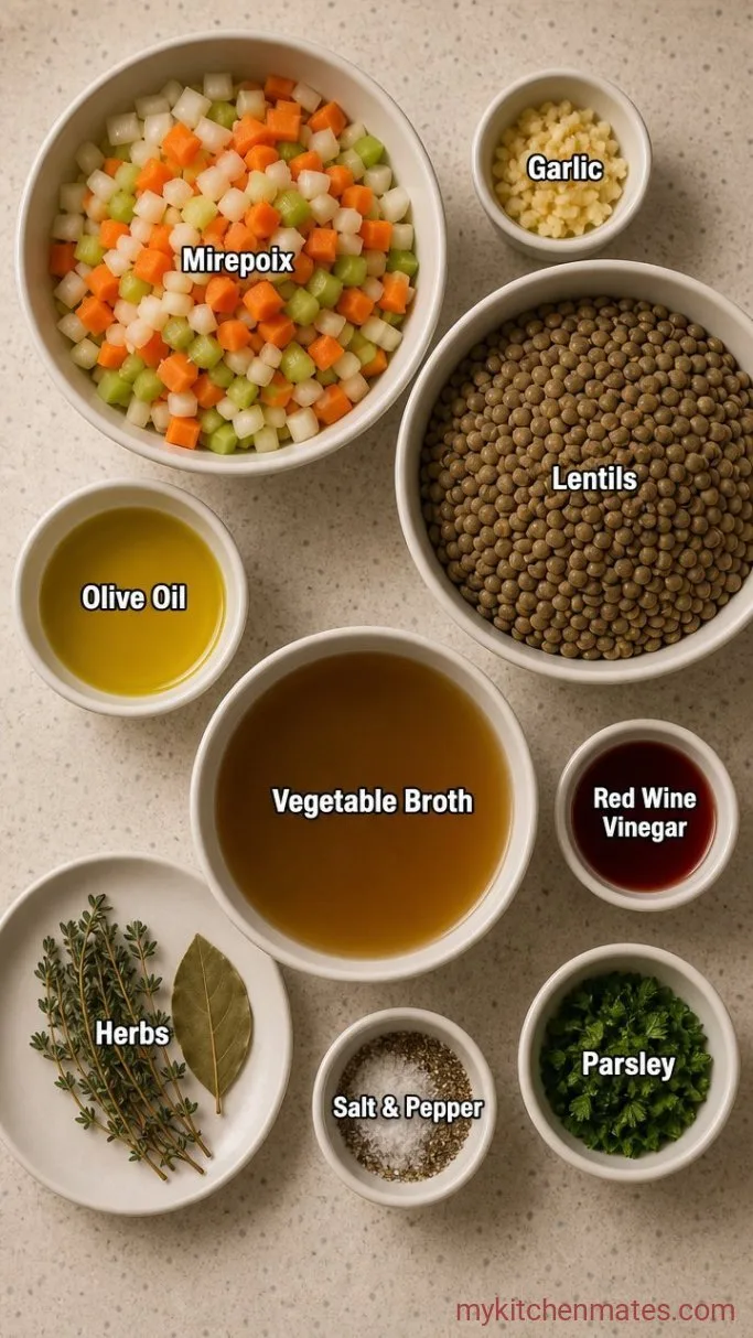 Hearty French Lentil Soup (One-Pot, Weeknight-Ready) Ingredients