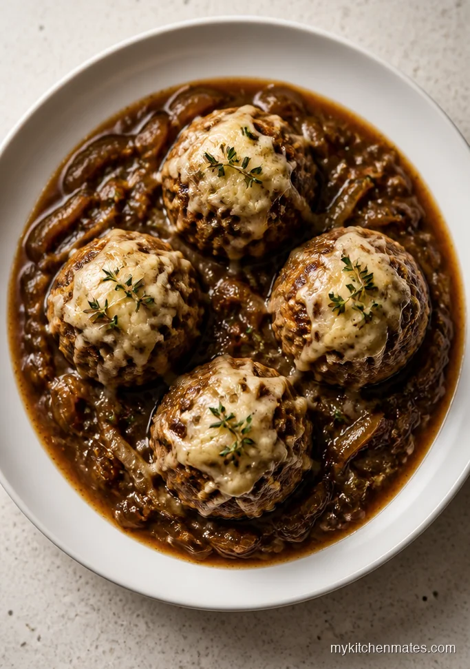 French Onion Meatballs