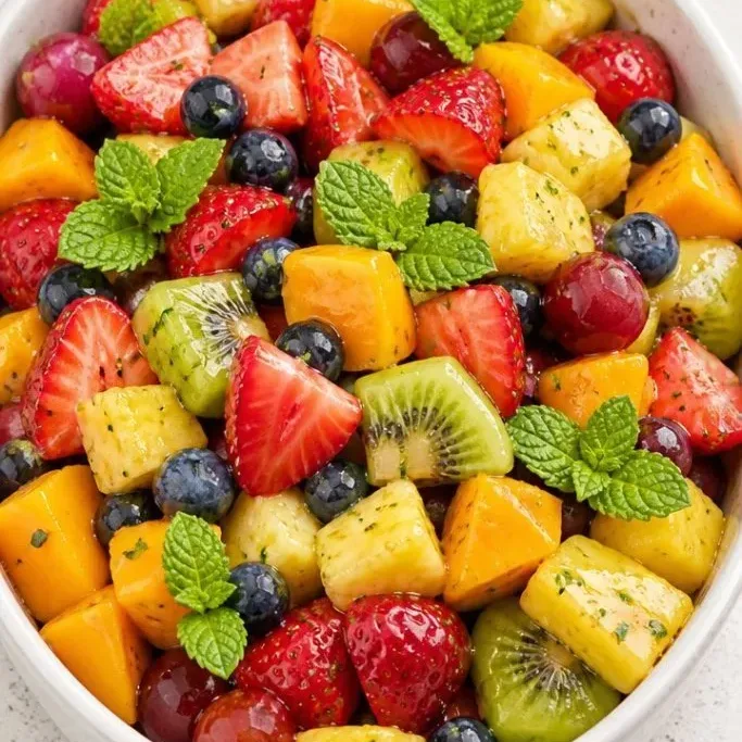 Fresh Fruit Salad with Honey-Lime Dressing fresh fruit salad
