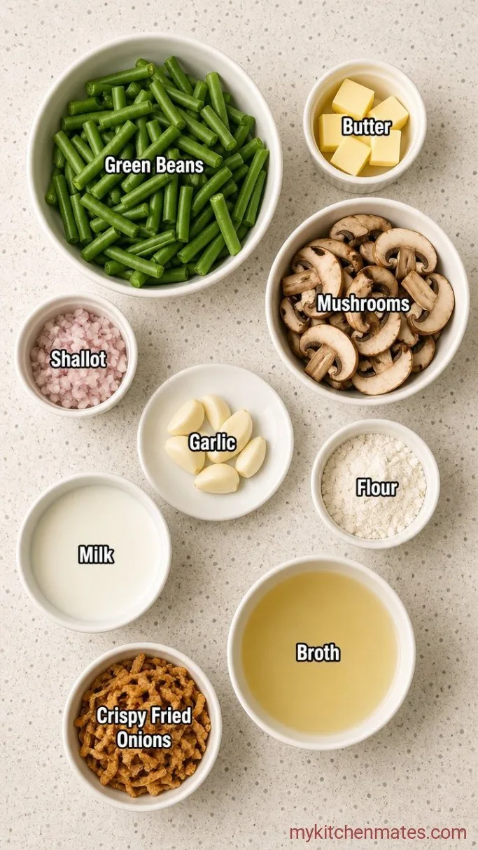 Fresh Green Bean Casserole from Scratch Ingredients