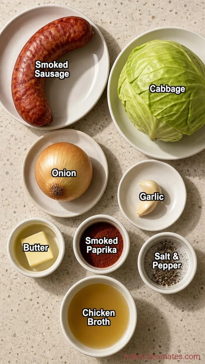 One-Pan Fried Cabbage with Sausage Ingredients