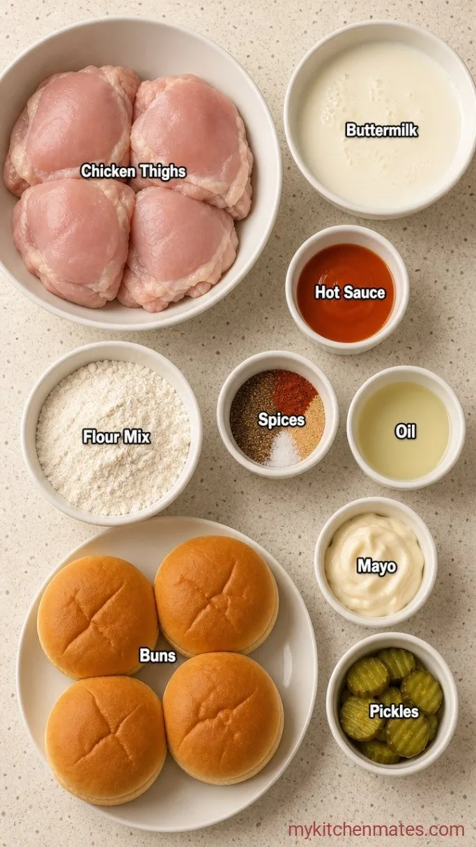 Crispy Buttermilk Fried Chicken Sandwich Ingredients