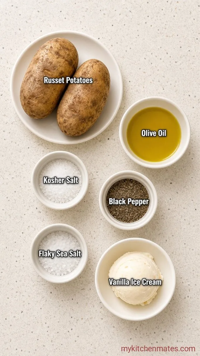 Crispy Baked Fries with Ice Cream Ingredients