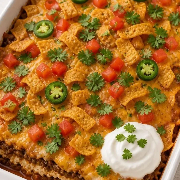 Frito Taco Bake (Crispy, Cheesy Weeknight Casserole) Frito Taco Bake
