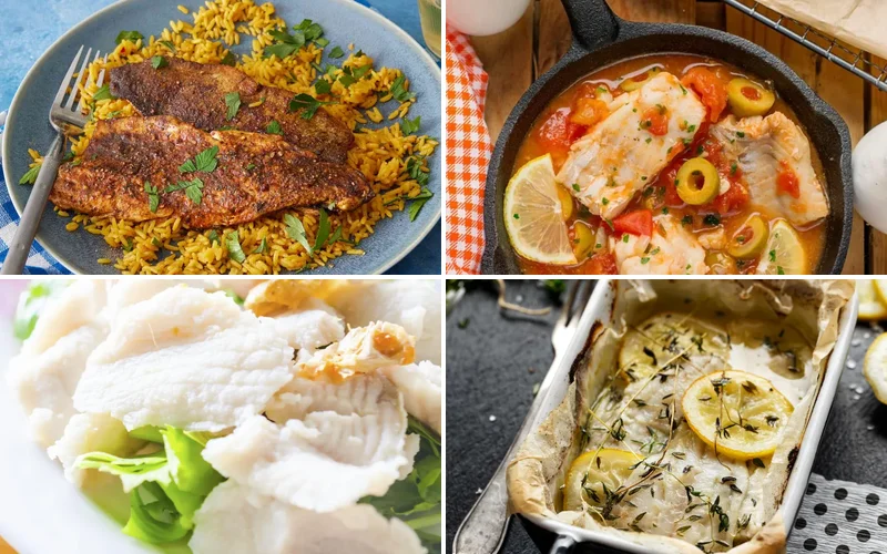 10 Tasty Ways to Cook Frozen Cod Fillets Tonight frozen-cod-fillets-recipes collage