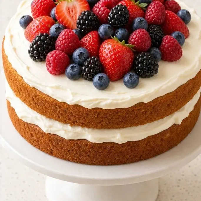 Showstopper Fruit Birthday Cake (No Piping Required) Fruit Birthday Cake