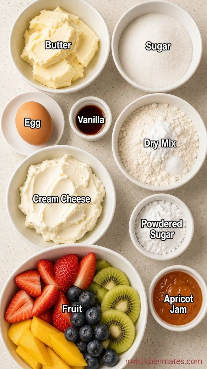 Giant Fruit Pizza Sugar Cookie Ingredients