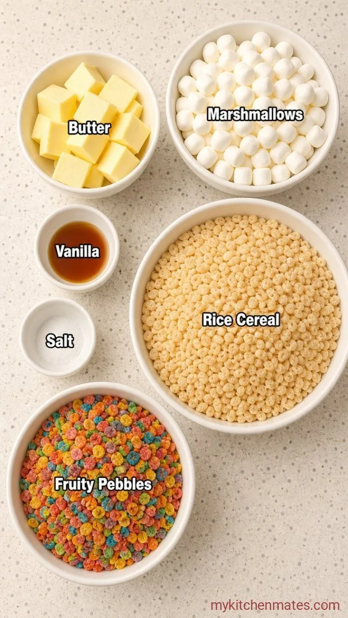 10-Minute Fruity Pebbles Rice Krispie Treats Ingredients