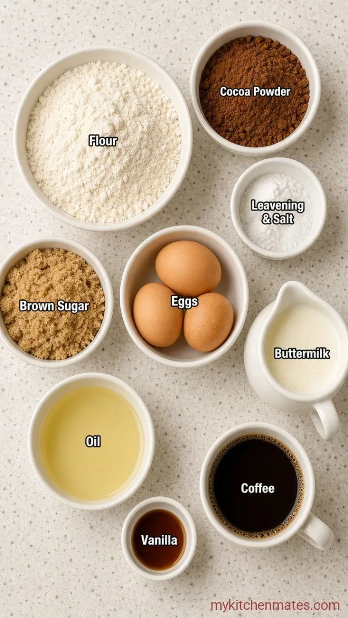 One-Bowl Fudgy Chocolate Cake Ingredients