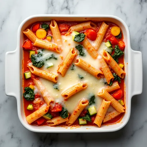 Garden Vegetable Ricotta Baked Ziti