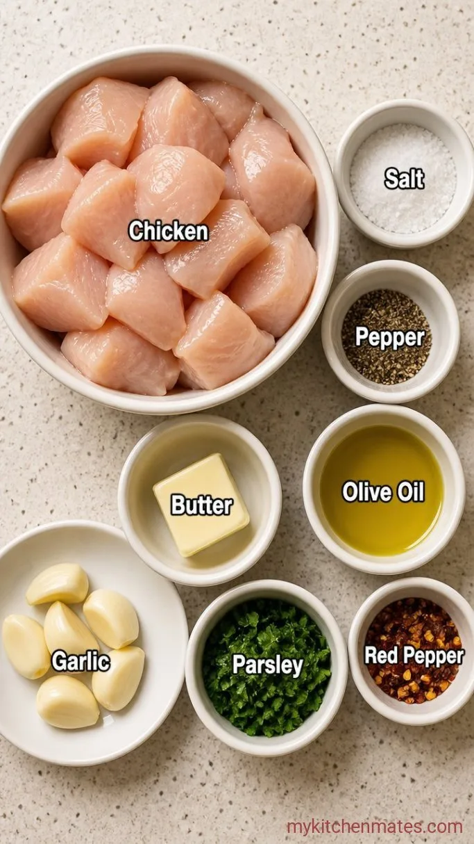 Quick 15-Minute Garlic Butter Chicken Bites Ingredients