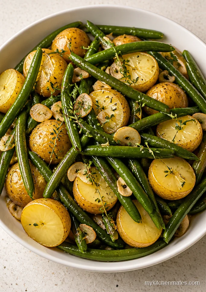 Garlic Butter Green Beans With New Potatoes