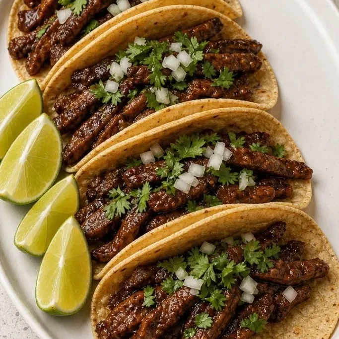 Garlic Butter Honey BBQ Beef Tacos