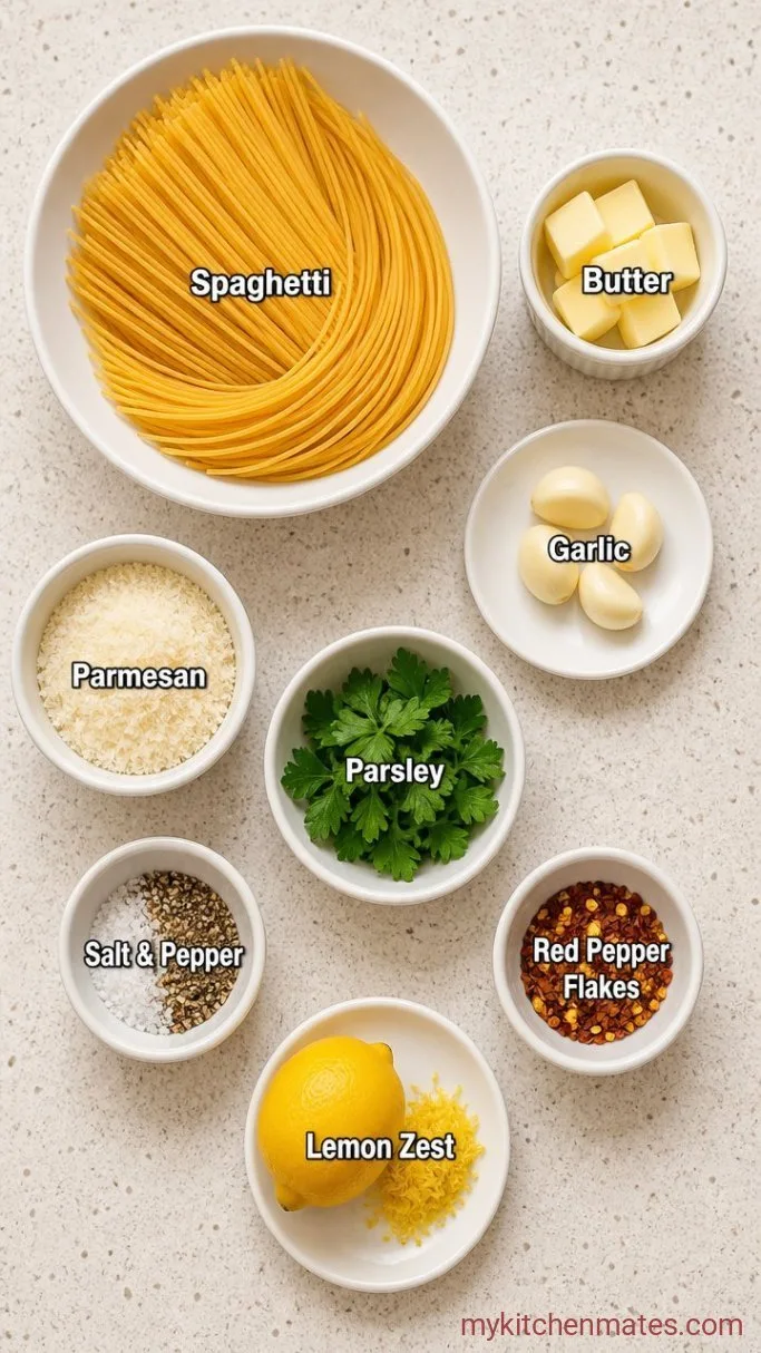 15-Minute Garlic Butter Noodles Ingredients
