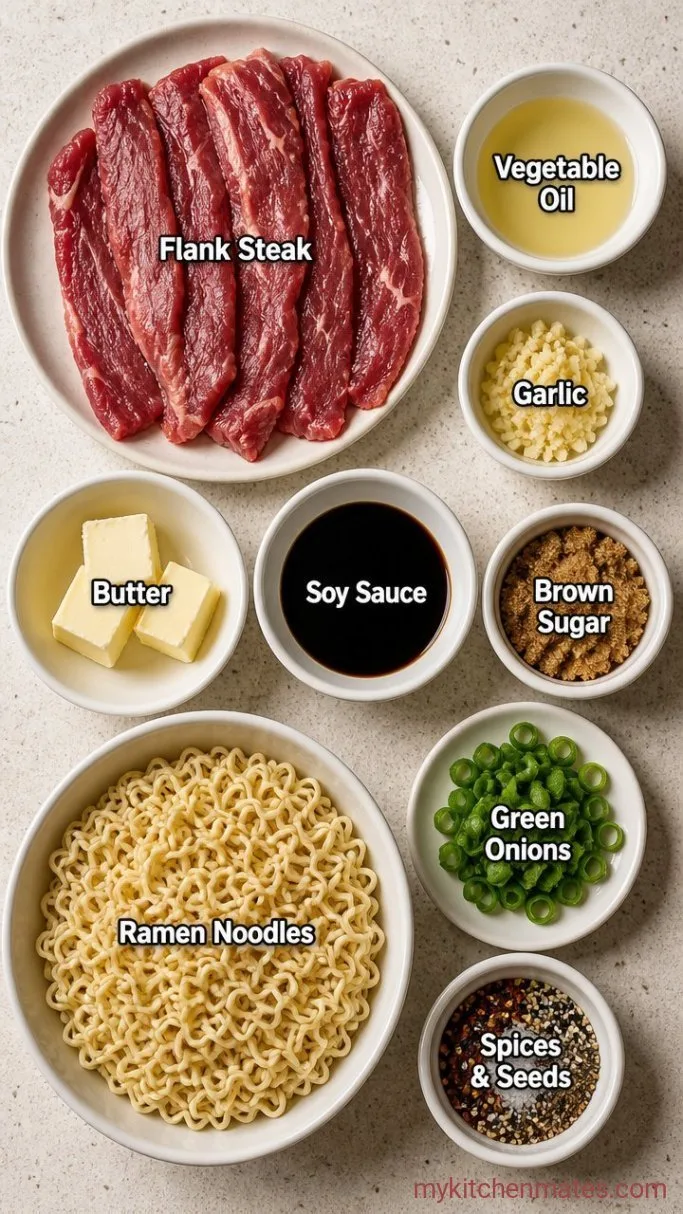 Garlic Butter Steak Lightning Noodles (15 Minutes) Ingredients