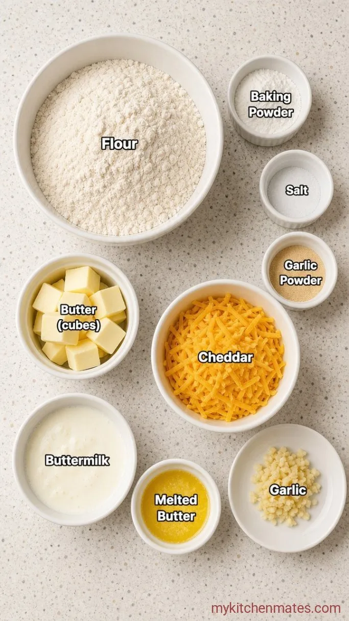Quick Garlic Cheddar Drop Biscuits Ingredients