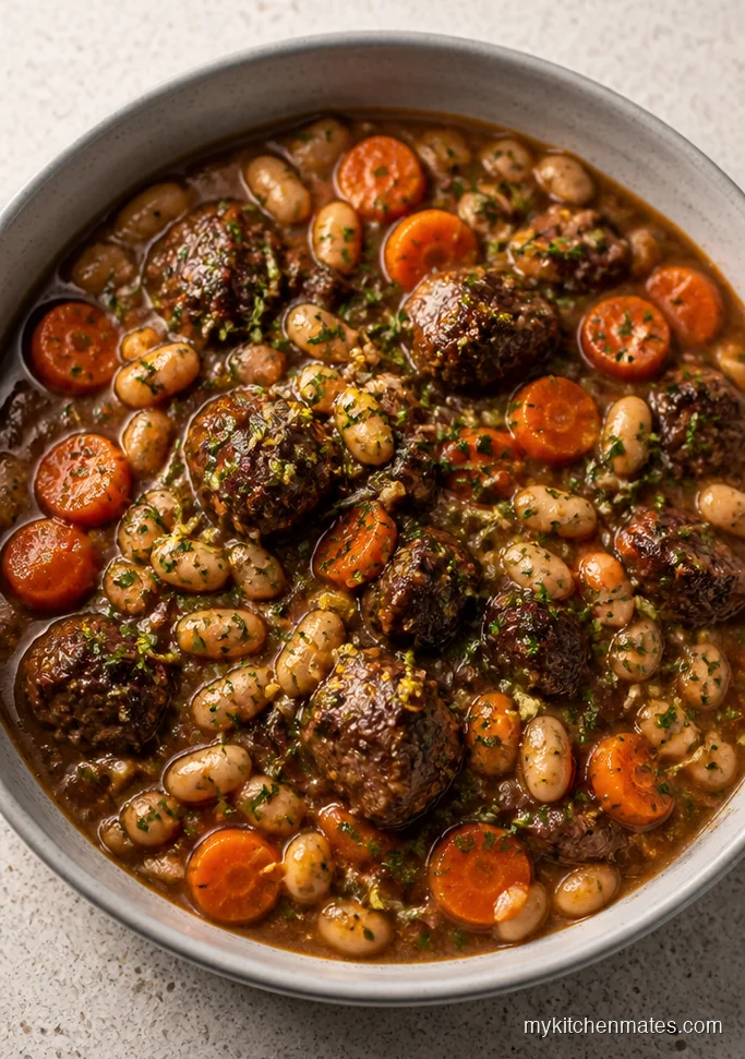 Garlic Herb Beef Casserole with White Beans