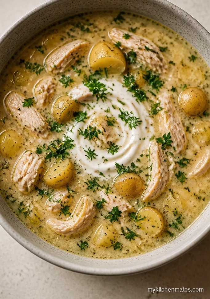 Garlic Herb Chicken Potato Soup