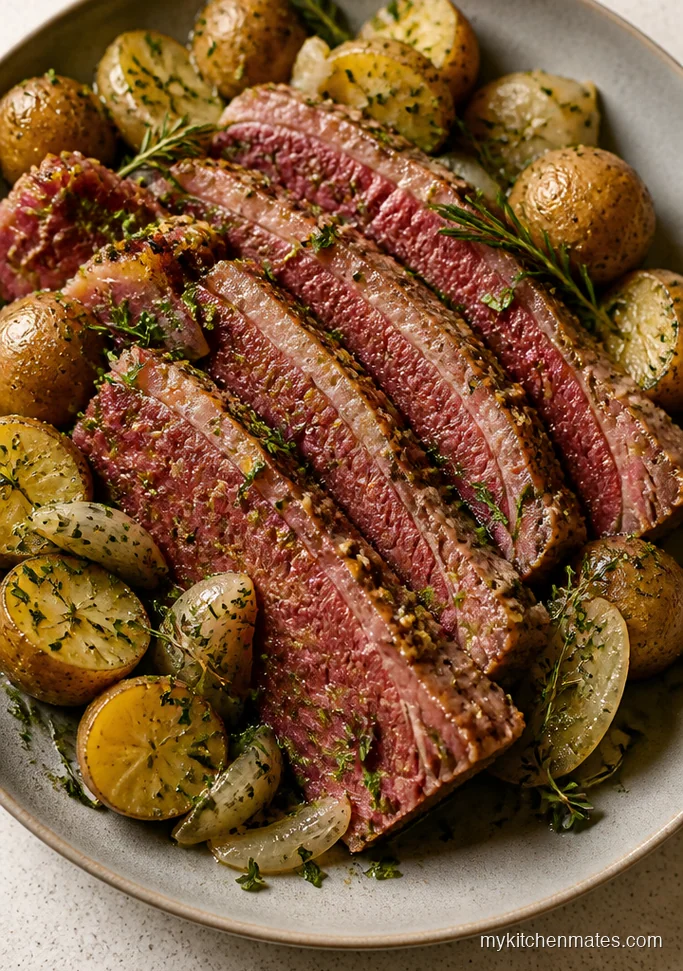 Garlic Herb Corned Beef and Potatoes
