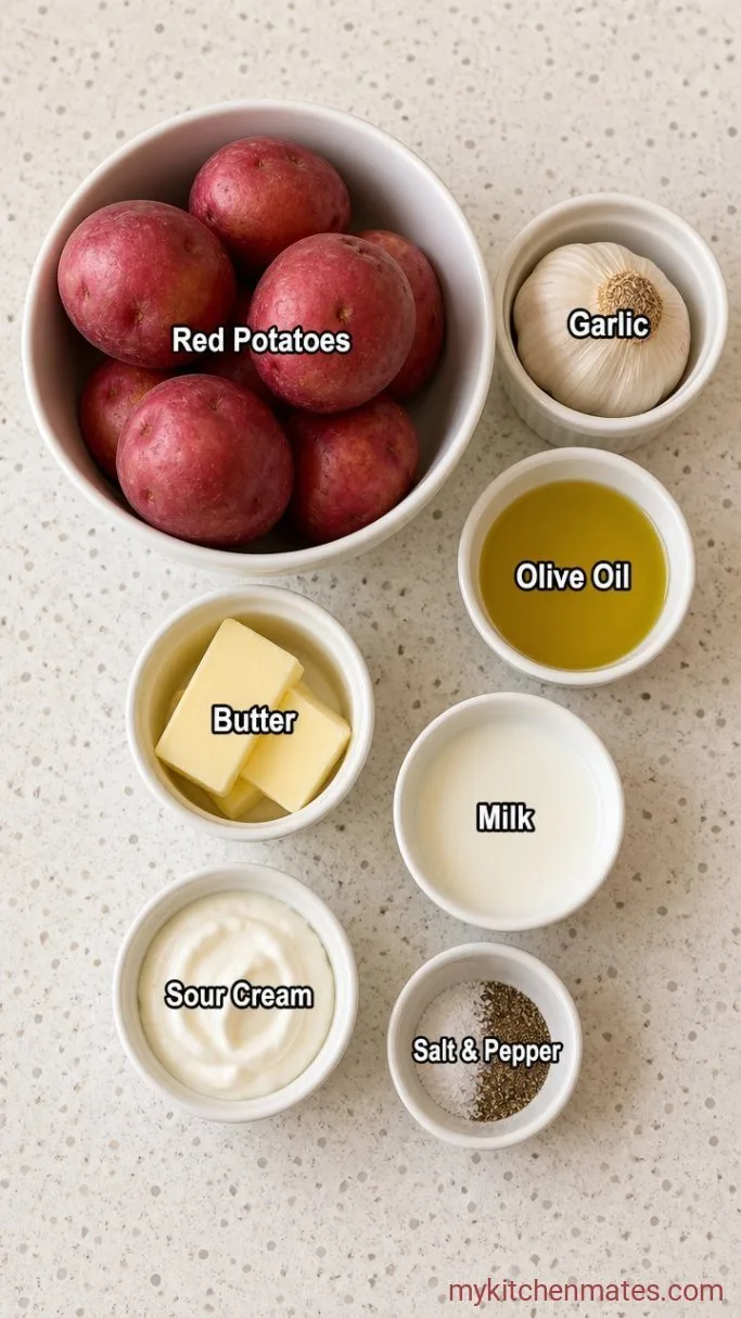 Skin-On Garlic Mashed Red Potatoes Ingredients