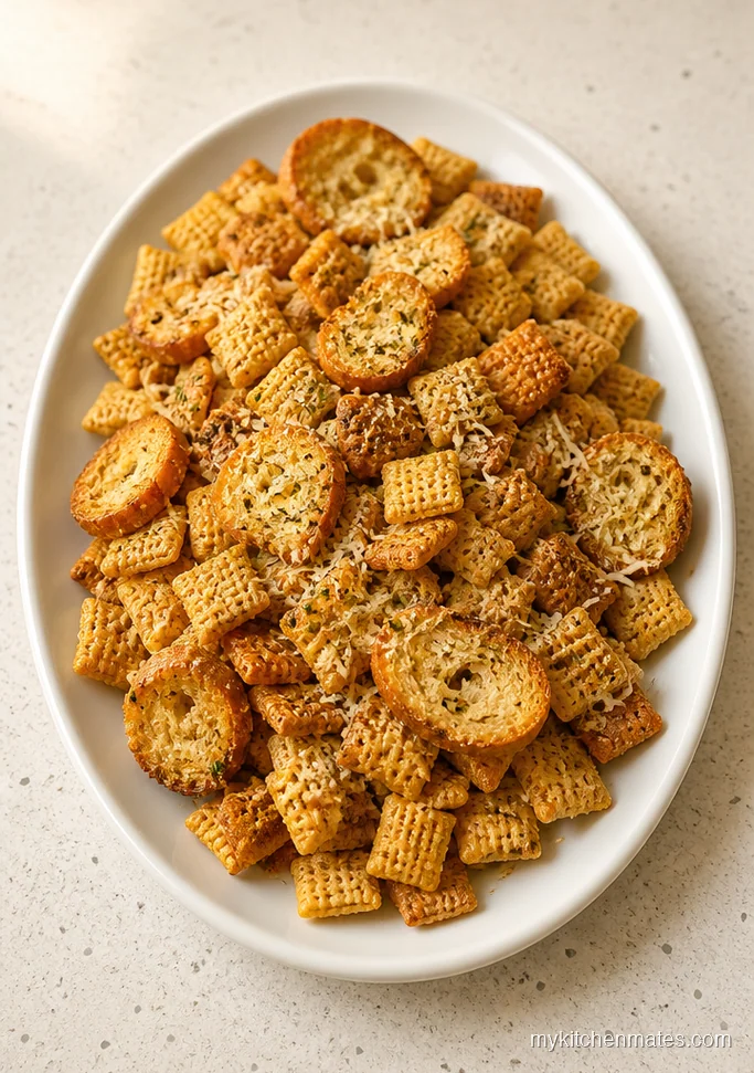 Garlic Parmesan Air Fryer Fall Chex Mix