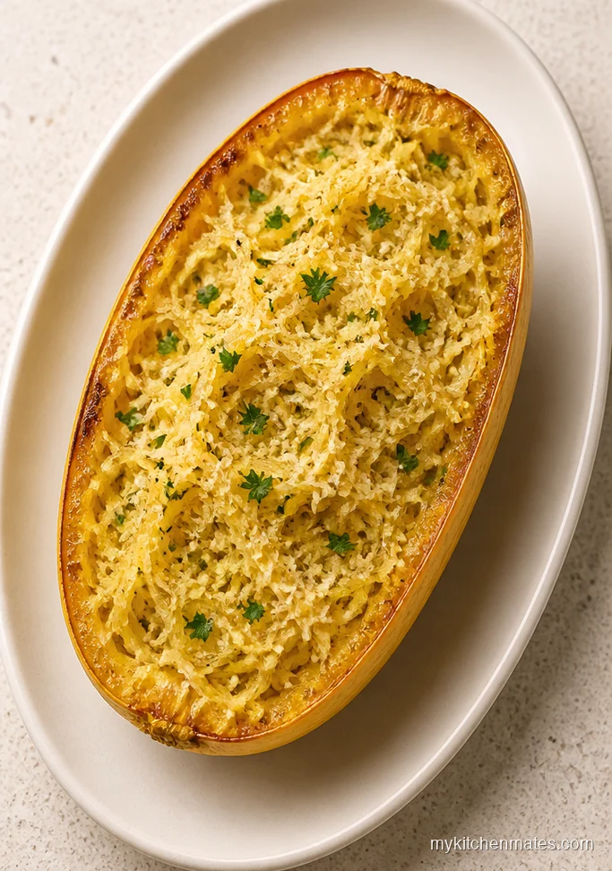 Garlic Parmesan Air Fryer Spaghetti Squash