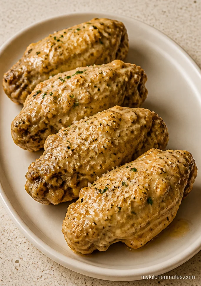 Garlic Parmesan Crockpot Chicken Wings