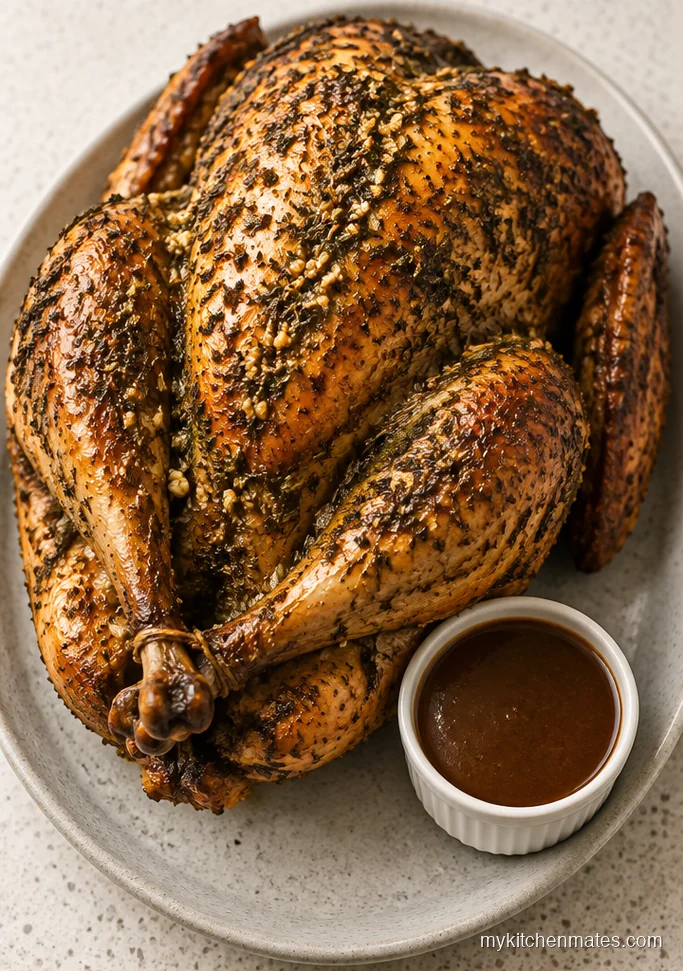 Garlic Rosemary Turkey with Pan Gravy