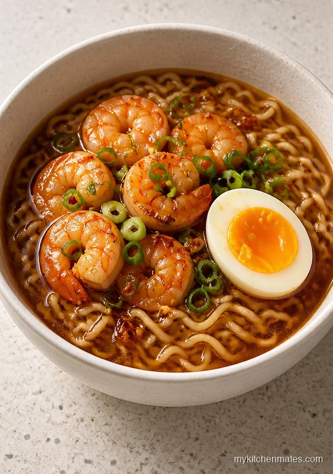 Garlic Shrimp Ramen Soup