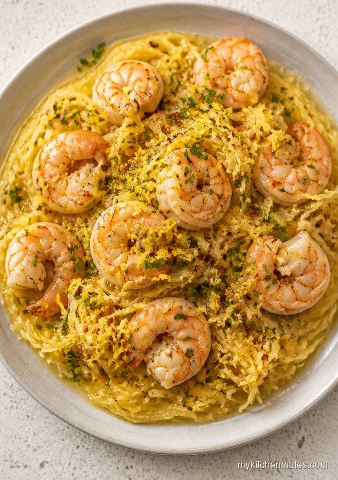Garlic Shrimp Scampi Spaghetti Squash
