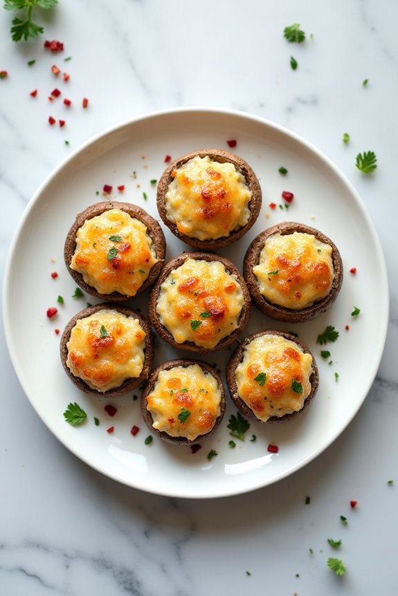 garlic tuna stuffed mushrooms