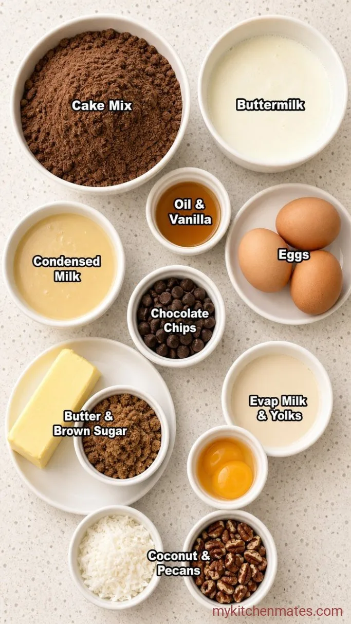 German Chocolate Poke Cake (Starts with a Box Mix) Ingredients