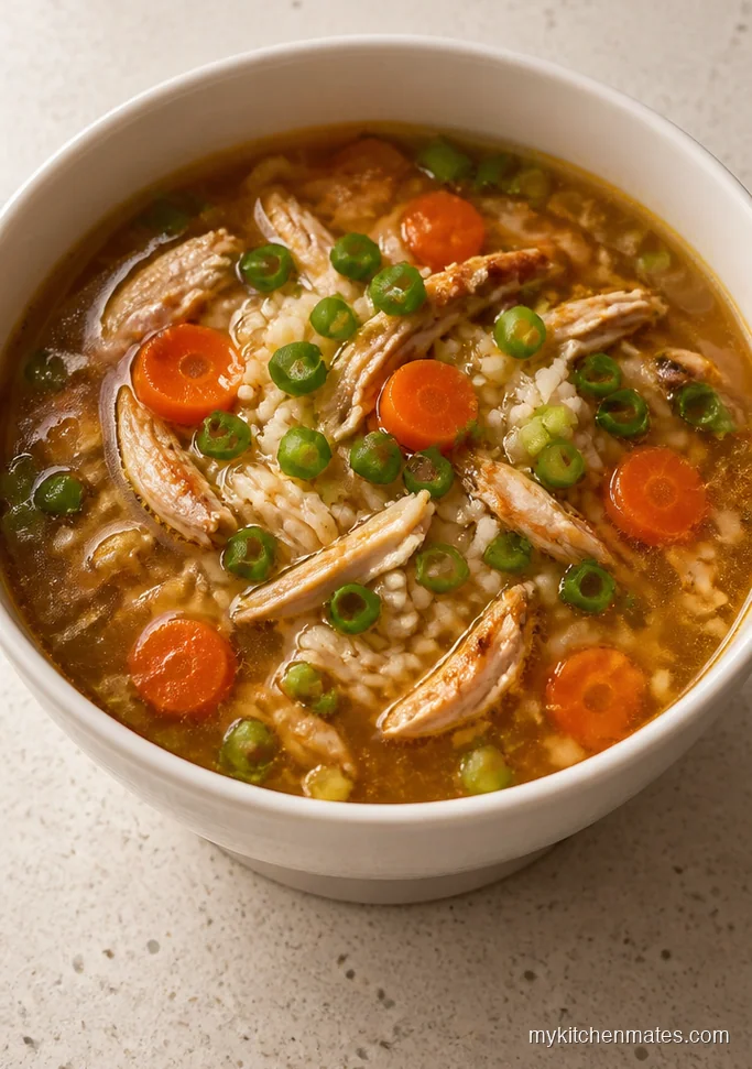 Ginger Garlic Chicken Thigh Rice Soup