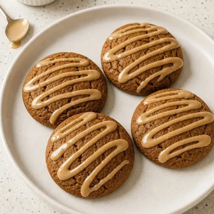 Soft Gingerbread Latte Cookies with Espresso Glaze Gingerbread Latte Cookies