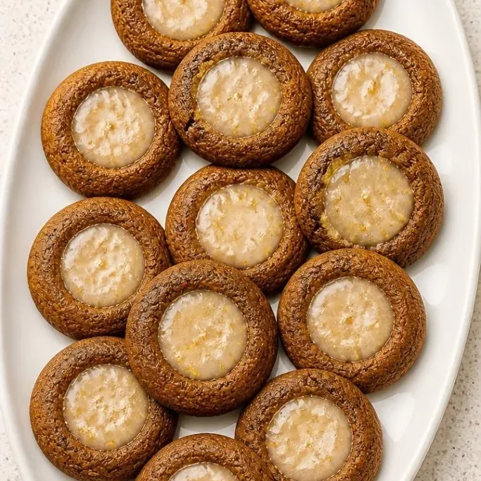 Gingerbread Thumbprint Cookies with Lemon Glaze Gingerbread Thumbprint Cookies