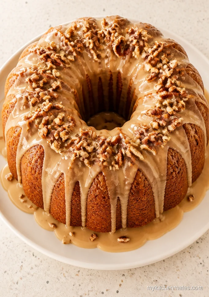 Glazed Maple Pecan Bundt Cake