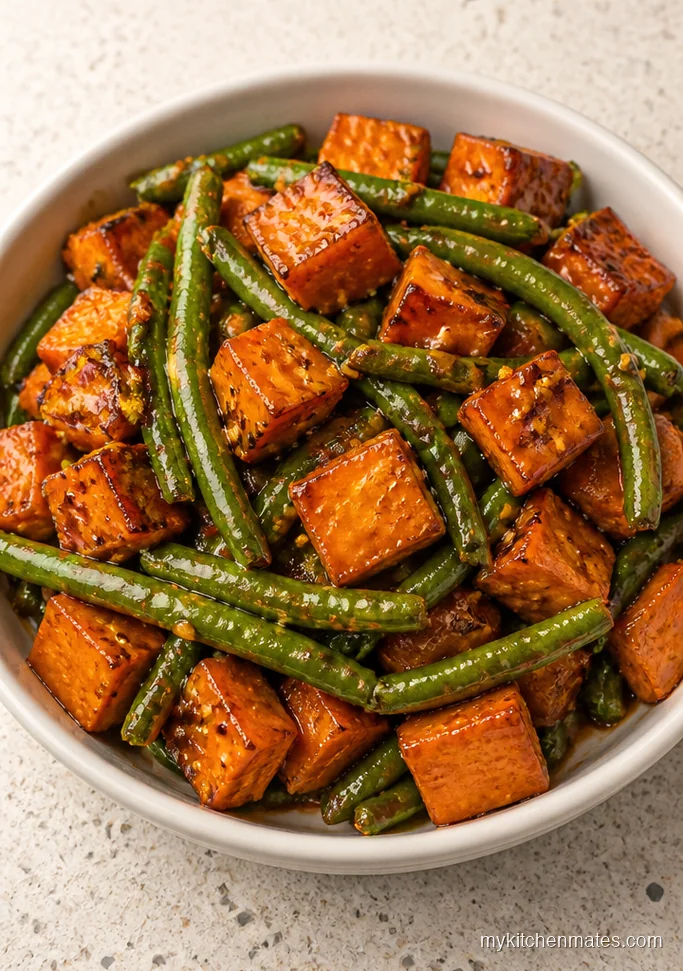 Glazed Sweet Potato Green Bean Skillet