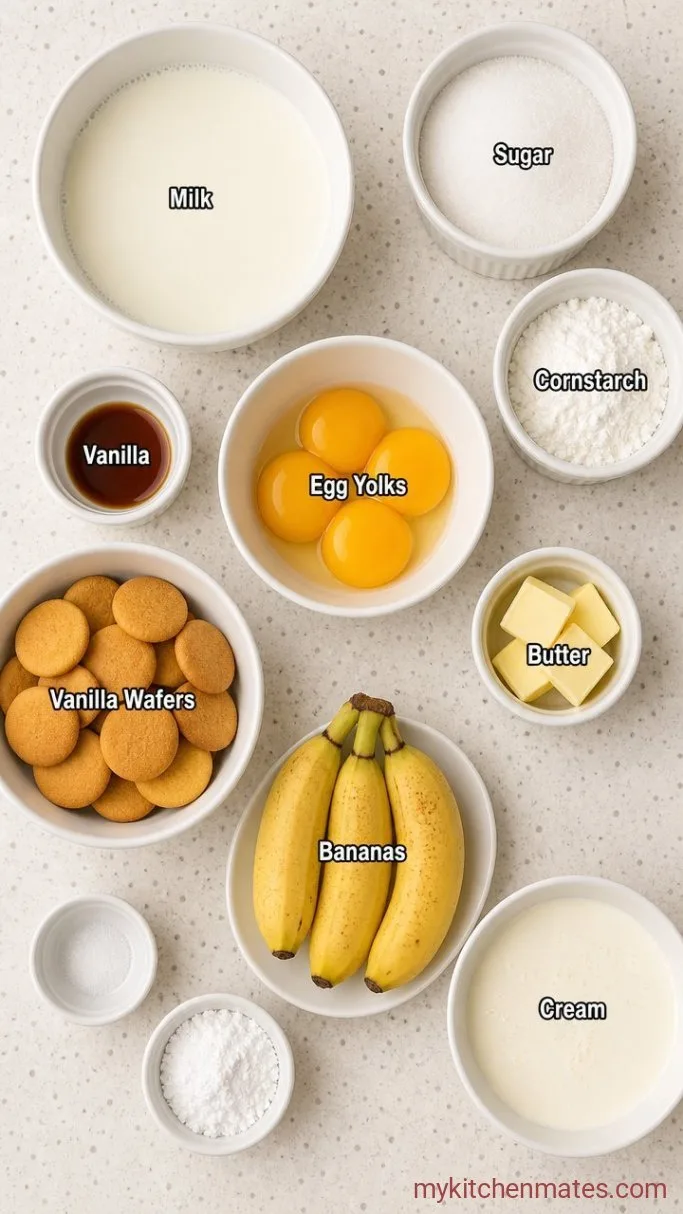 Creamy Gluten Free Banana Pudding (Made from Scratch) Ingredients