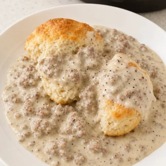 Fluffy Gluten-Free Biscuits with Creamy Sausage Gravy Gluten Free Biscuits And Gravy
