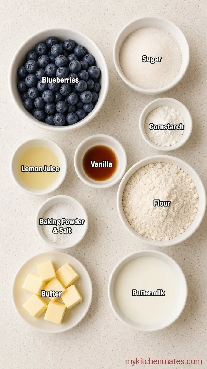 Buttery Gluten-Free Blueberry Cobbler Ingredients