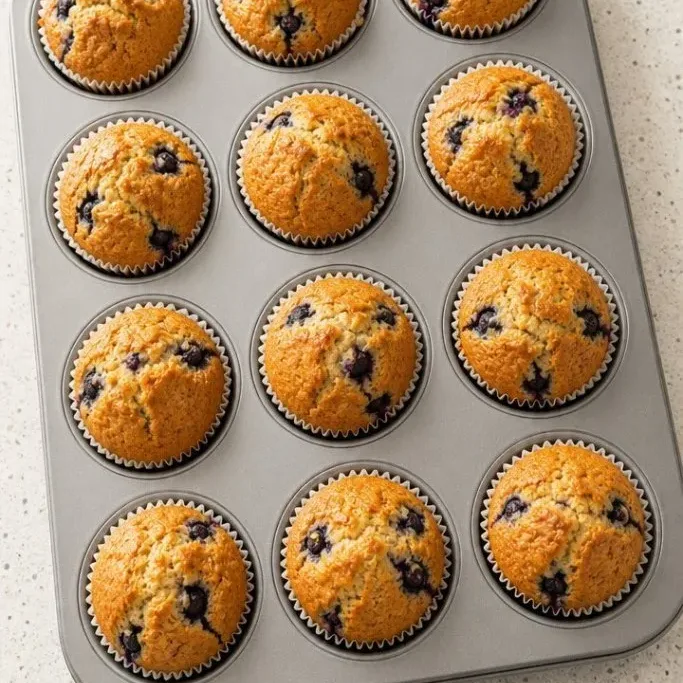 Tender Gluten Free Blueberry Muffins with a Golden Top Gluten Free Blueberry Muffins