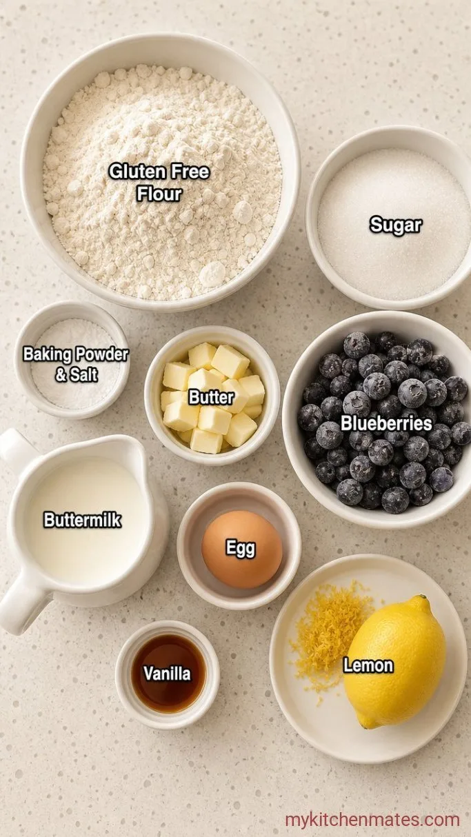 Tender Gluten Free Blueberry Scones Ingredients