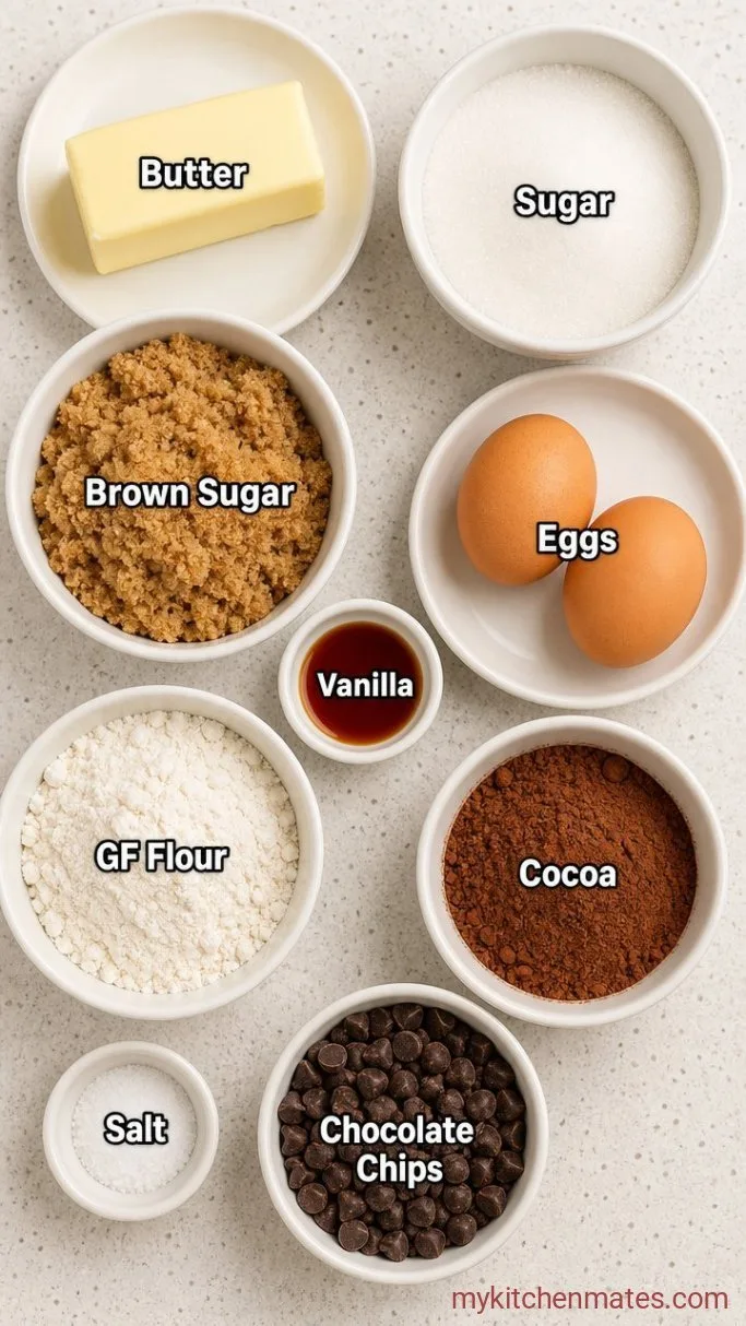 Fudgy Gluten Free Brownies (Easy One-Bowl) Ingredients