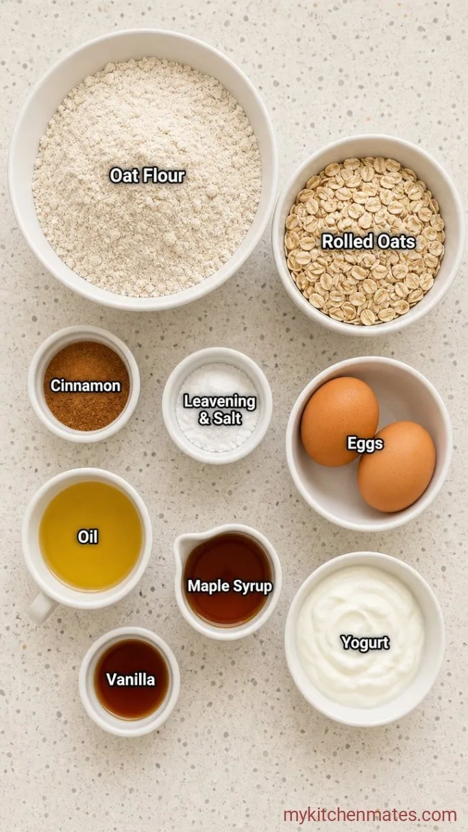 30-Minute Gluten Free Oatmeal Muffins Ingredients