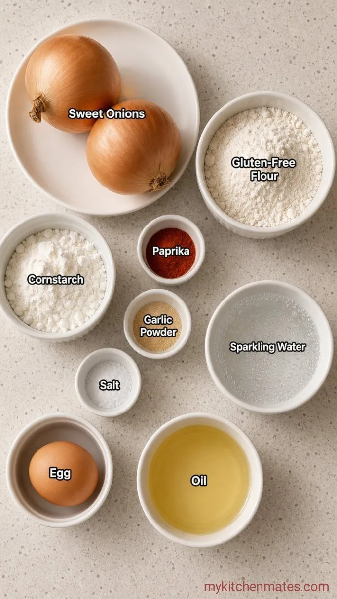 Crispy Gluten Free Onion Rings (Fried or Baked) Ingredients