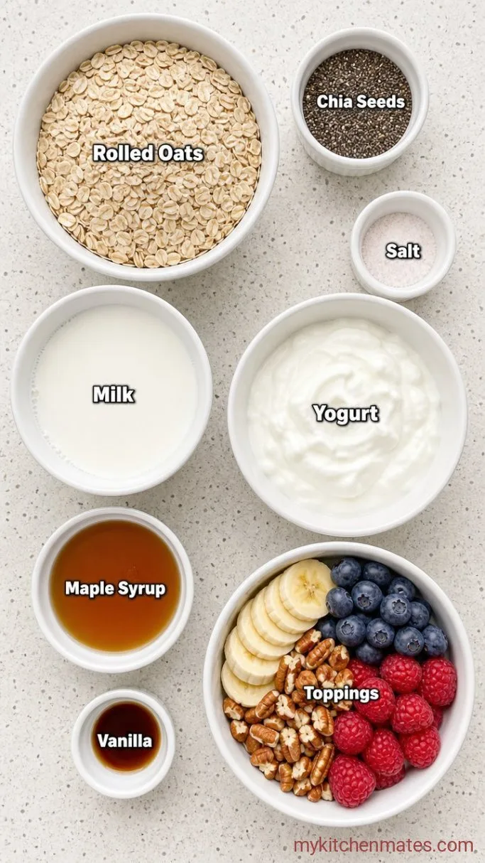 Creamy Gluten Free Overnight Oats (Ready in 5 Minutes) Ingredients