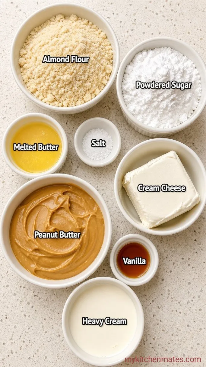 No-Bake Gluten Free Peanut Butter Pie Ingredients