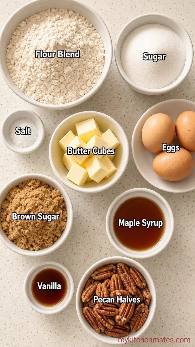 Sticky Gluten Free Pecan Pie Bars Ingredients